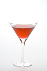 glass cold martini cocktail isolated over white