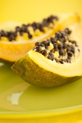 Papaya fruit halves