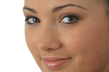 Naklejka premium Portrait of young woman with health skin of face