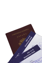 Passport and boarding pass