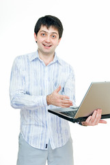 presentation with laptop