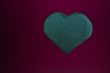Slate- heart on purple background