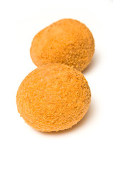 Scotch eggs isolated on a white studio background