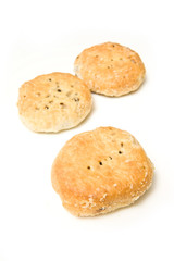 Eccles cakes isolated on a white studio background.