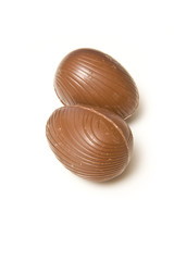 Easter eggs  isolated on a white studio background.