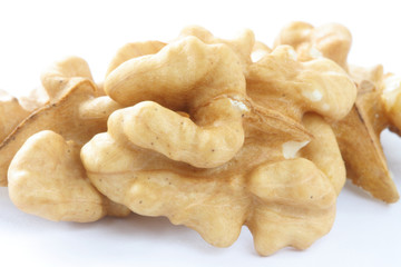 Walnut without shells closeup