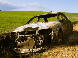 Stolen and burned car