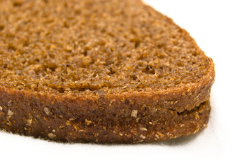 Macro a slice of rye bread