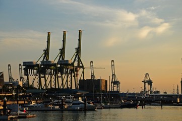 sea port crane at the sea side