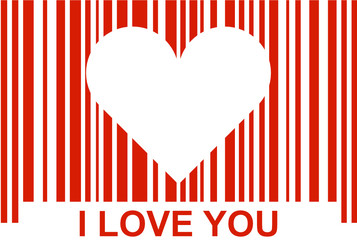 Strichcode "I LOVE YOU"