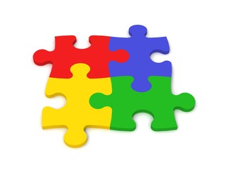 puzzle-teile bunt perspektivisch