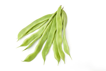 Flat beans isolated on awhite studio background.