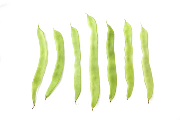 Flat beans isolated on awhite studio background.