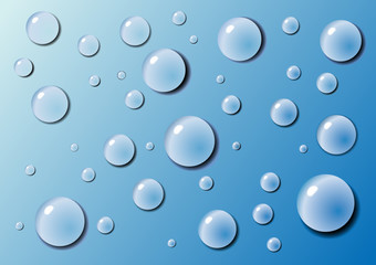 Abstract background with bubbles in the layer of water. Vector.