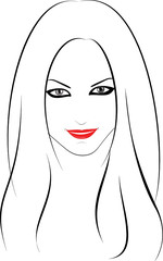 Vector. A series of images of young and beautiful girls.