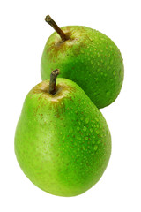 Two pears isolated over white