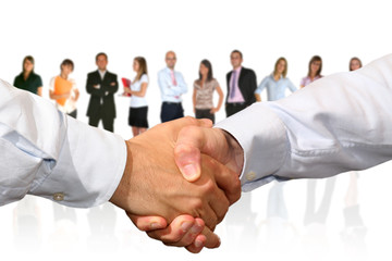 stretta di mano e businesspeople