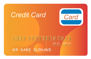 Orange credit card vector