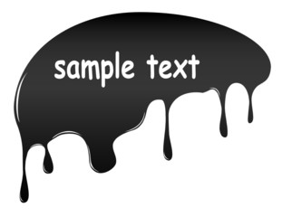 Flowing black down drops