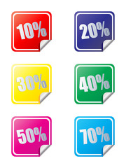discount stickers different colors