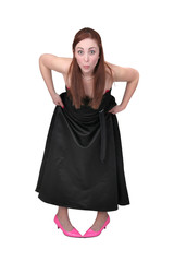 Naklejka premium funny woman in black