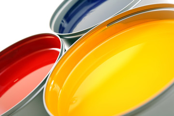 Printing press inks, cyan, magenta, yellow