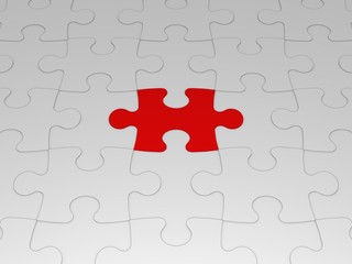 rotes puzzle-teil