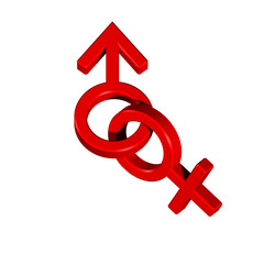 Red linked sex symbols.