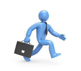 The businessman hastens for work