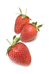 Strawberries isolated on a white background.