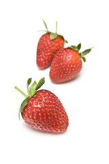 Strawberries isolated on a white background.