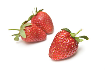 Strawberries isolated on a white background.