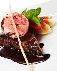 Dark Chocolate Pie with Ice Cream