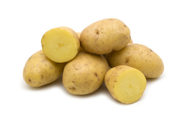 slice potato on white background