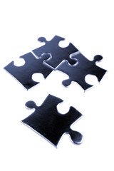 Fototapeta premium Jigsaw puzzle pieces on white