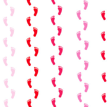 4 traces de pas roses