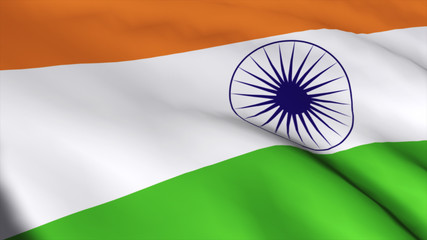 3d Indian Flag waving in the wind