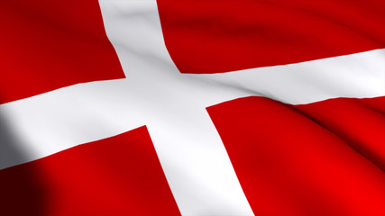 Fototapeta premium 3D animated Flag of Danemark Blowing in Wind