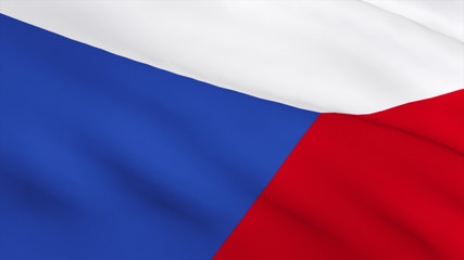 3D animated Flag of The Czech Republic Blowing in Wind