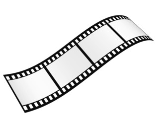 Fototapeta na wymiar film strip with empty frames isolated on white