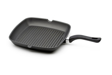 A square grill pan isolated on white