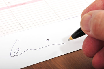 Unterschrift, Stift