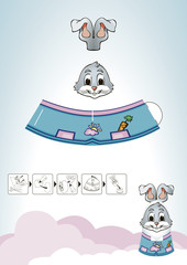 Gray Rabbit Eastern Decoration
