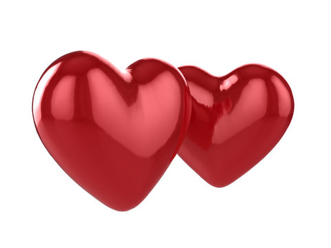 Glossy 3d hearts