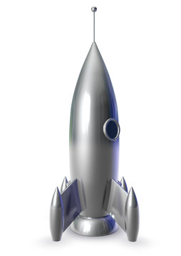 Shiny Rocket isolated on white background