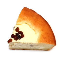 slice of pie with curds filling