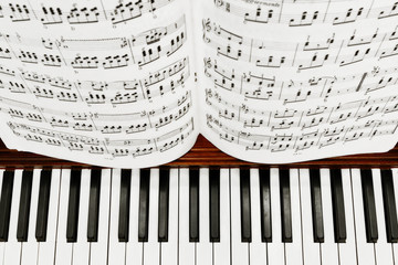 Noten auf Klavier Detailansicht
