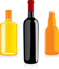 isolated alcohol bottles