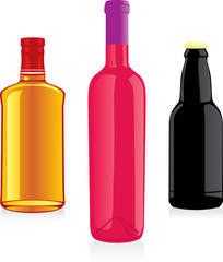 isolated alcohol bottles