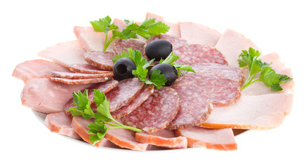 set of sausage on plate